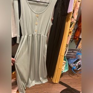 Sea green long dress